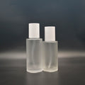 Popular 100ml-120ml Frosted Glass Pump Bottle for Cosmetic Lotion Serum Essential Oil with White Pump Cap Clear Bottle