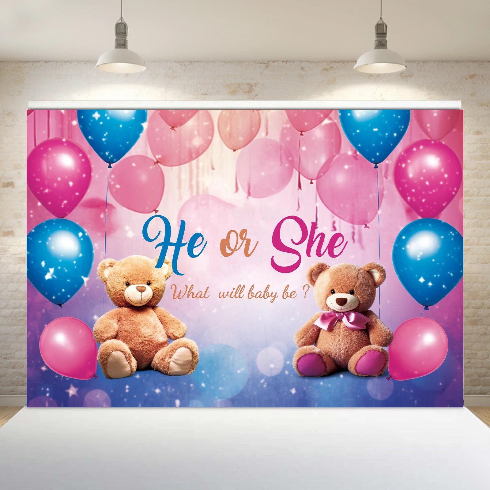 Gender Reveal Theme 100X150cm Fabric Background Backdrop Party Decoration Holiday Supplies