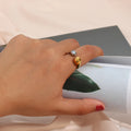 Wholesale Gold Silver Plated Stainless Steel Jewelry Fashion Open Size Stainless Steel Chunky Ring for Women