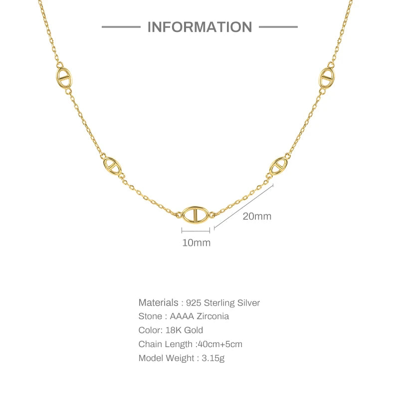 QLEESI INS Personality Mini Geometric S925 Sterling Silver Necklace Stacked Clavicle Chain 18k Gold Plated