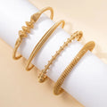 New 18K Gold Plated Bangle Stainless Steel Fashion Jewelry Twist Wire Cuff Spiral Bracelet Waterproof Tarnish Free for Women