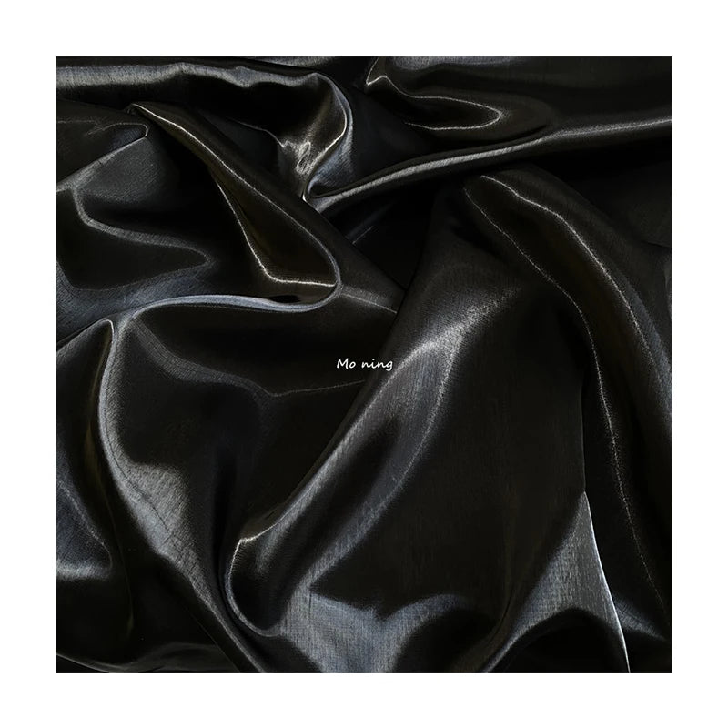 Bright Liquid Glazed Shiny Metallic 100%polyester Crystal Mirror Design Shiny Satin Fashion Party Water Organza Fabric for Dress
