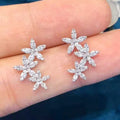 CAOSHI Lovely Multi Flowers Beautiful Stud Earrings Women Lady Romantic Sweet Silver Charmful Flower Earrings