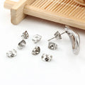 Wholesale 100pcs Stainless Steel Butterfly Earplugs DIY for Making Earrings Ear Stud Accessories Jewelry Finding