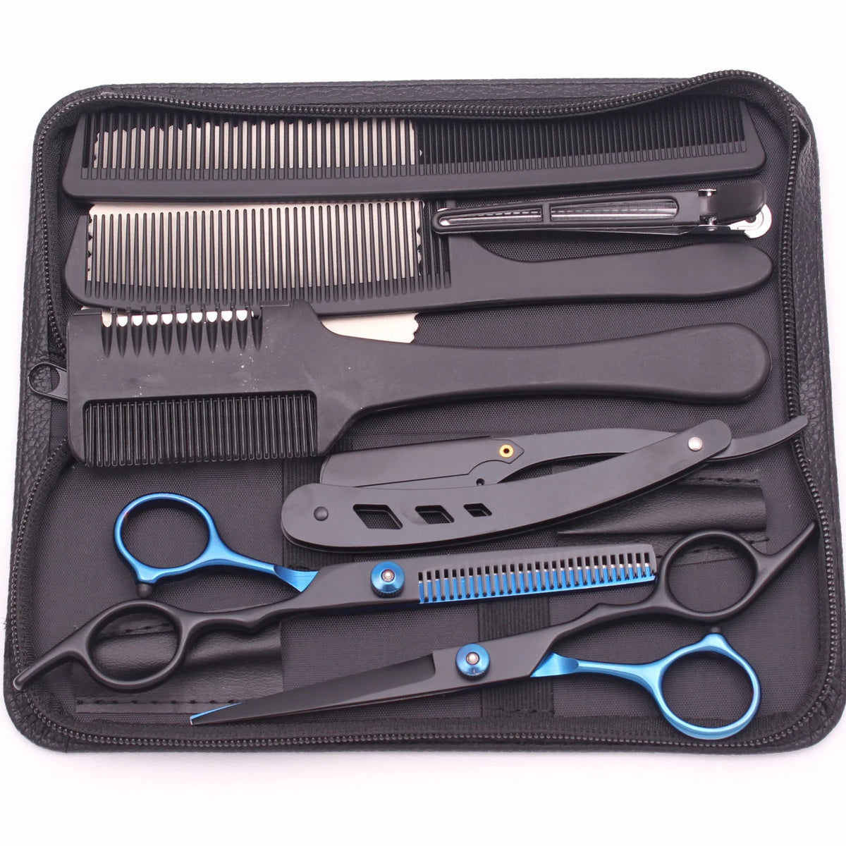 Hair Cutting Scissors 6'' JP Stainless Barber Scissors Thinning Shears Hair Scissors Haircut Set Comb Razor Dropshipping C1001 MegaBDM