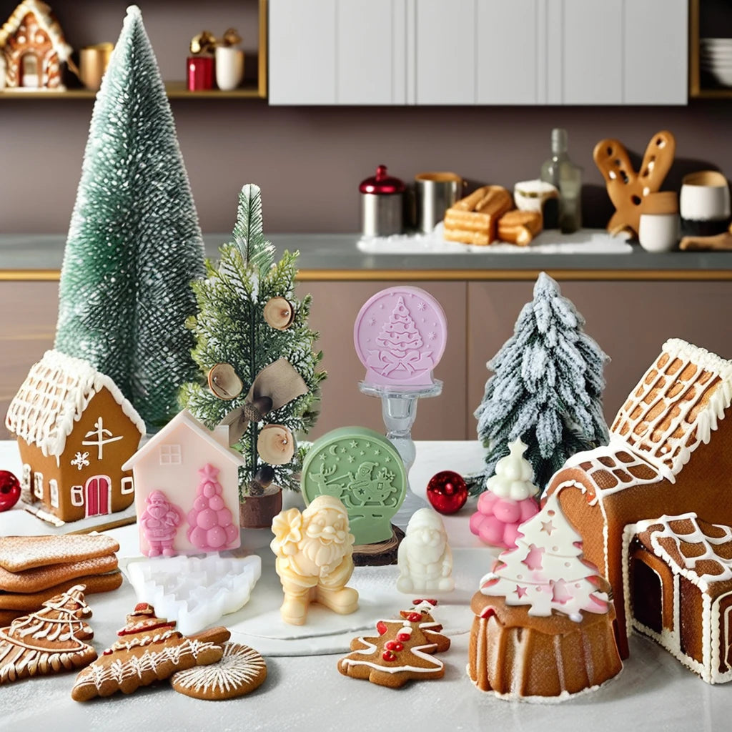 H-100 Christmas Series Santa Claus Candle Silicone Mold DIY Christmas Handmade Aromatherapy Diffuser Stone Candle Companion Gift