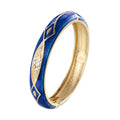 Daili Wholesale Cute Rose Gold Bracelet Set with Blue Dripping Oil Gold Plated Bracelet for Girl Jewelry Bangle Custom Bangles