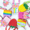 Unicorn Simple Messenger Bag Rainbow Fidget Toy Shoulder Bag Push Pop Fidget Bag