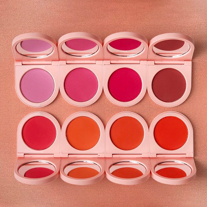 Wholesale Private Label Pressed Powder Pink Plastic Package Single Cruelty Free Face Beauty Custom Logo Blusher Palette