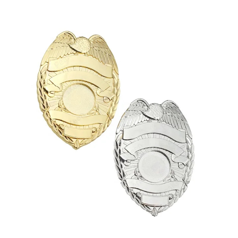 Wholesale United Nations Engraved Security Uniform Dragnet Badges Metal Blank Custom Secured Security Guard Badges