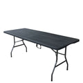 6FT WOODEN PLASTIC TRESTLE TABLE FOLDING GARDEN PICNIC BANQUET TABLE CNLF