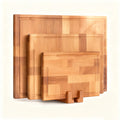 Set of 3 Solid Acacia Chopping Boards with Board Stand 2 cm Thick Wooden Boards with Juice Groove