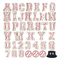 Factory Price in Stock Baseball Alphabet Number DIY Crafts White Personalized Iron on Logo 26 Letters Chenille Patches