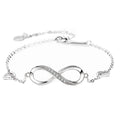 Christmas Gift 8 Design Infinite Endless Love Symbol 925 Sterling Silver Charm Adjustable Infinity Bracelet