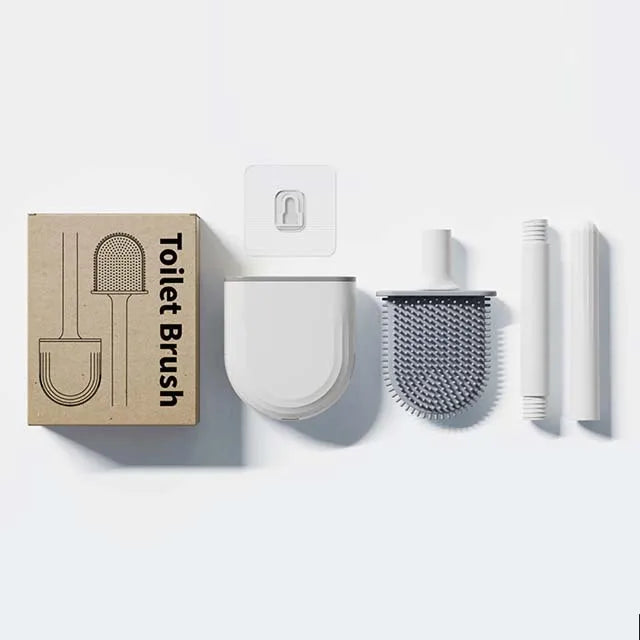 Wholesale Wall Mounted Foldable Silicone Cleaning Set Toilet Brush With Holder