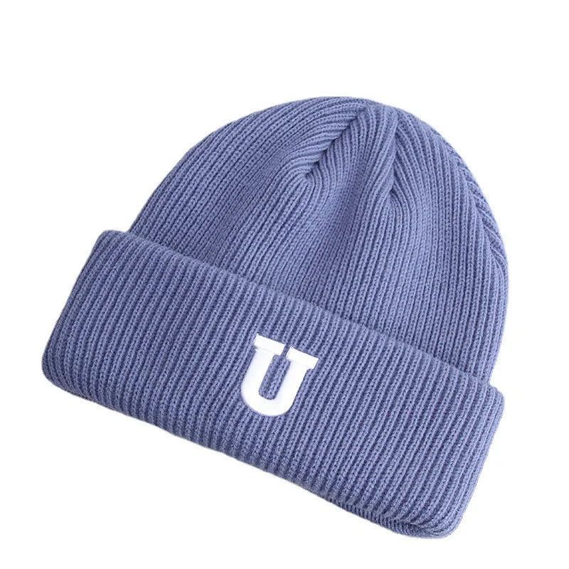 Candy Color Watch Cap Beanies Football Sideline Cape Women Beanie Embroidered for Winter
