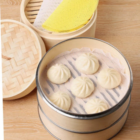 23 Inch Food Grade Non-Stick Silicone Liner Reusable Round Dumpling Mat Bun Dim Sum Baking Pastry Steamer Mesh Pads