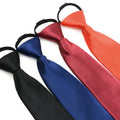 Cheap Price Solid Neck Ties Mens Rayon Ready Made Zipper Necktie Plain Gravatas Zip Neckties