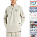 Luxury Quater Zip Sweatshirt With Two Pockets Blank Casual Plus Size  Men's Terry Sweatshirts Zip Collar Sweatshirt