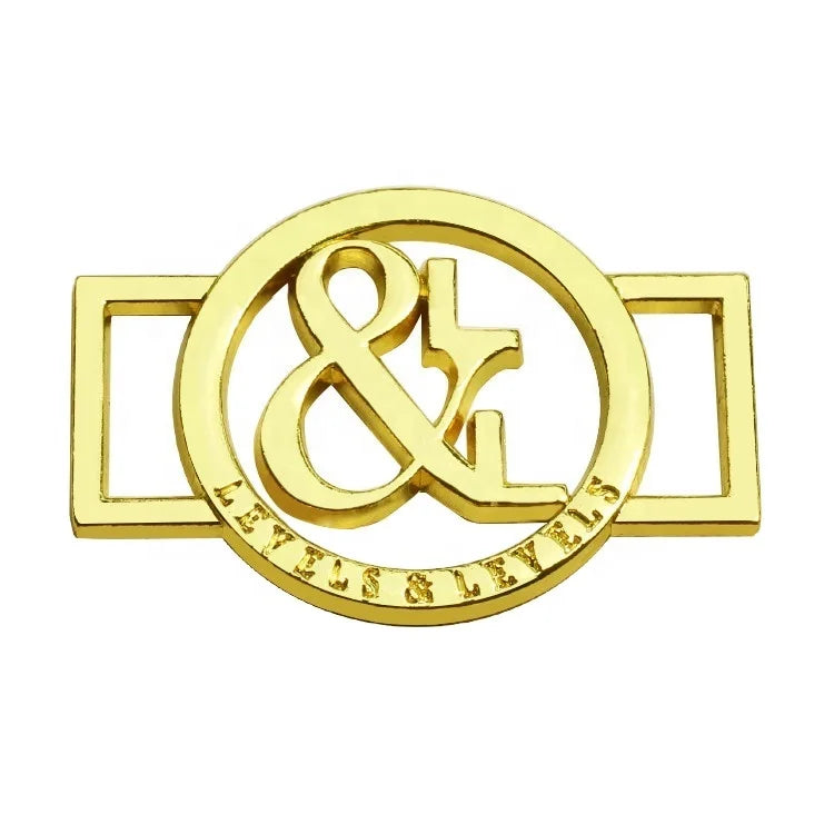Customized Die Casting Brand Logo Shoe and Clothing Metal Buckle Hollow Gold Letters Underwear Accessories