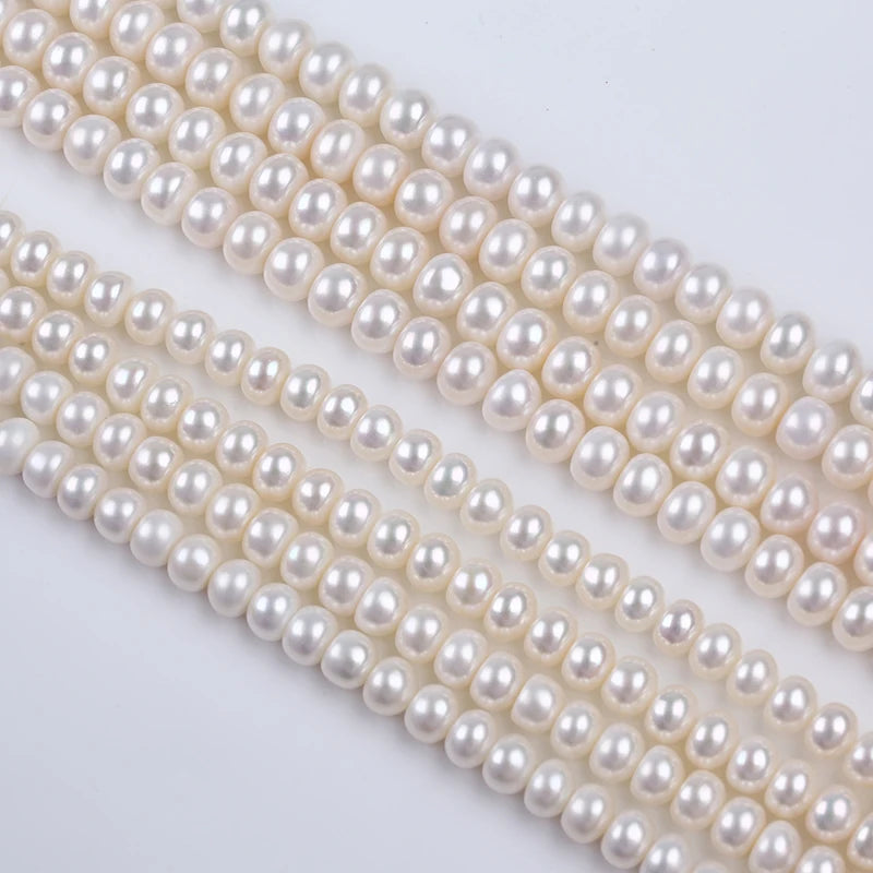 Hot Sale 8-9mm Natural White Pearl Button Freshwater Strands for Jewelry Making
