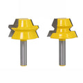 LAVIE 2pcs 8mm Shank 22.5 Degree Lock Miter Tenon Router Bit Set Glue Joinery Milling Cutter for  Woodworking Cutter MC02066