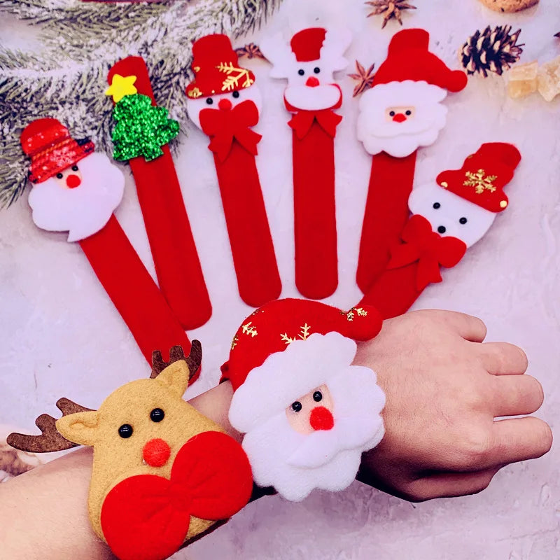 Wholesale Christmas Children Gifts Christmas Bracelets Decorations Xmas Snap Rings Gift for Kids Pop Circle