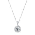 1Carat Sterling Silver 925 Platinum Plated Necklace for Women Moissanite Pendant Necklace Simple and Elegant Female Jewelry