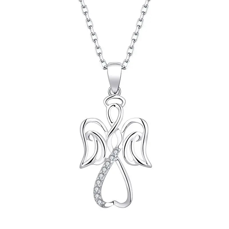 Fashion Wholesale 925 Sterling Silver Fairy Cute Angel Baby Jewelry Pendant Necklace for Women