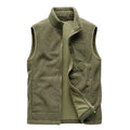 Autumn/Winter Hot Sale Men's Fleece Vest Thickened Denim Fabric Stand Collar Warm Windproof Vest