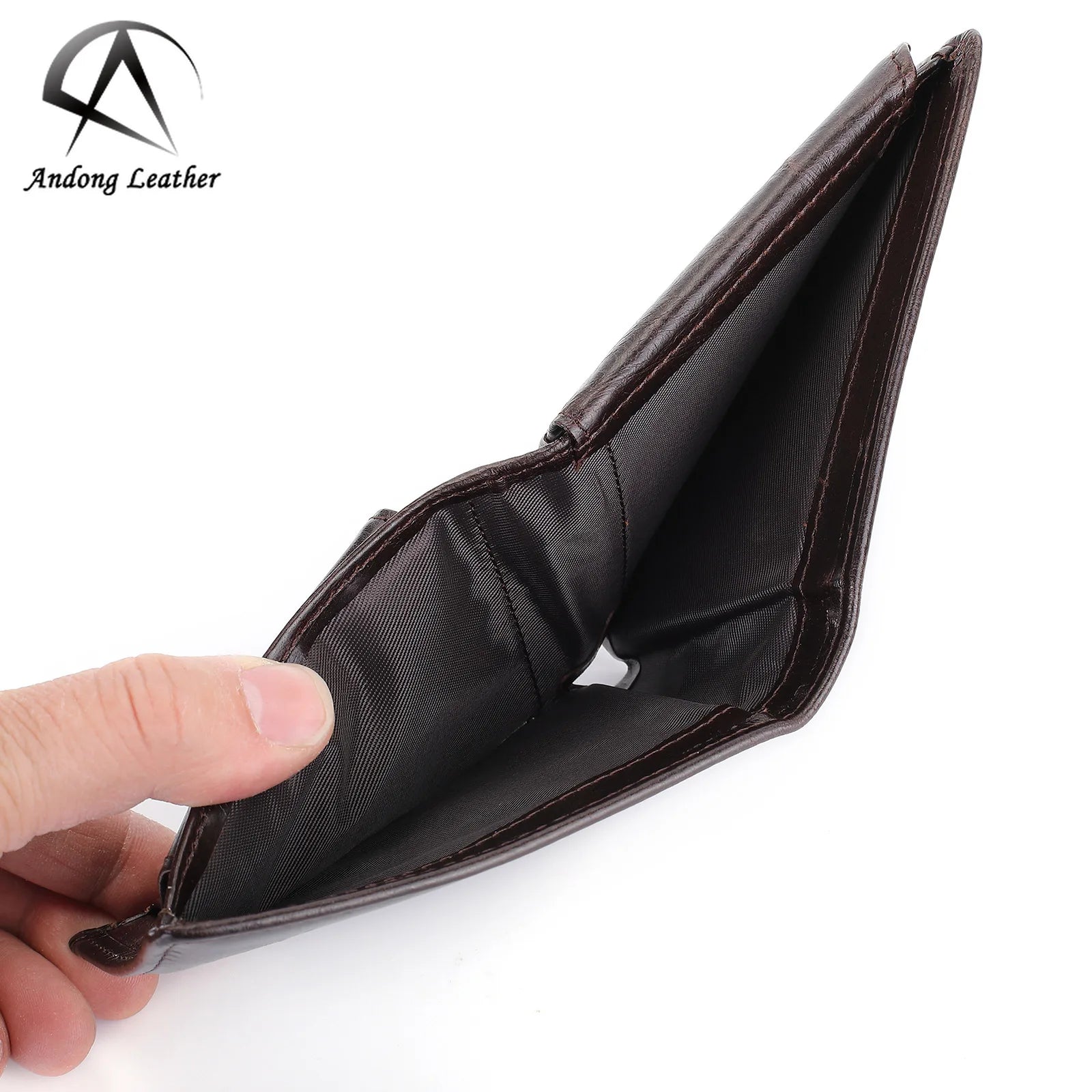 Andong Leather New RFID Short Wallet Purse for Men Genuine Cow Leather Business Clutch Bag Key Bag Multi-function Card Holder