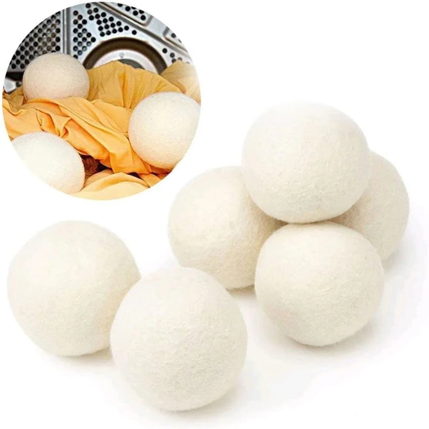 Custom Logo Wool Dryer Balls Premium Reusable Natural Fabric Softener 7cm Static Reduces Helps Dry Clothes in Laundry Quicker