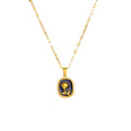 316 Stainless Steel Fashion Black Rose Pendant Necklace 14K/18K Gold Plated PVD Flower Charm for Valentine Day Accessory Schmuck