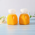 Empty Plastic Juice Bottles with Caps Pocket Size to Go Juice Shots Bottles square Small Energy Drinking Bottles Custom Labels