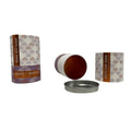 Custom Gold Foiled Biodegradable Kraft Paper Tube with Tin Lid and Logo for Drinking Chocolate Packaging 80mm X 132mm