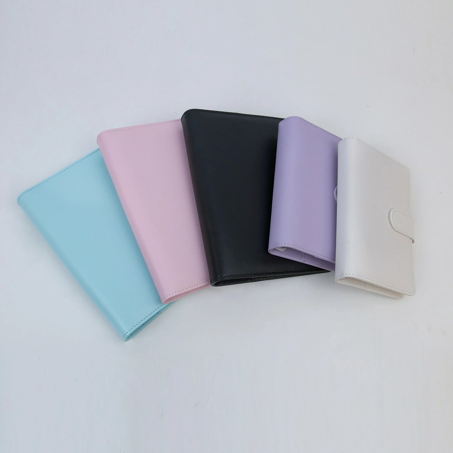 Wholesale Notebook 6Rings Spiral Business Planner Work Agenda Budget Binder Macaron Candy Color PU Leather Cover A5 A6 Binder