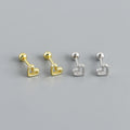 NEW Wholesale Silver Jewelry S925 Silver Screw Stud Earrings Jewelry Sterling Silver Minimalist Heart Stud Earrings Women