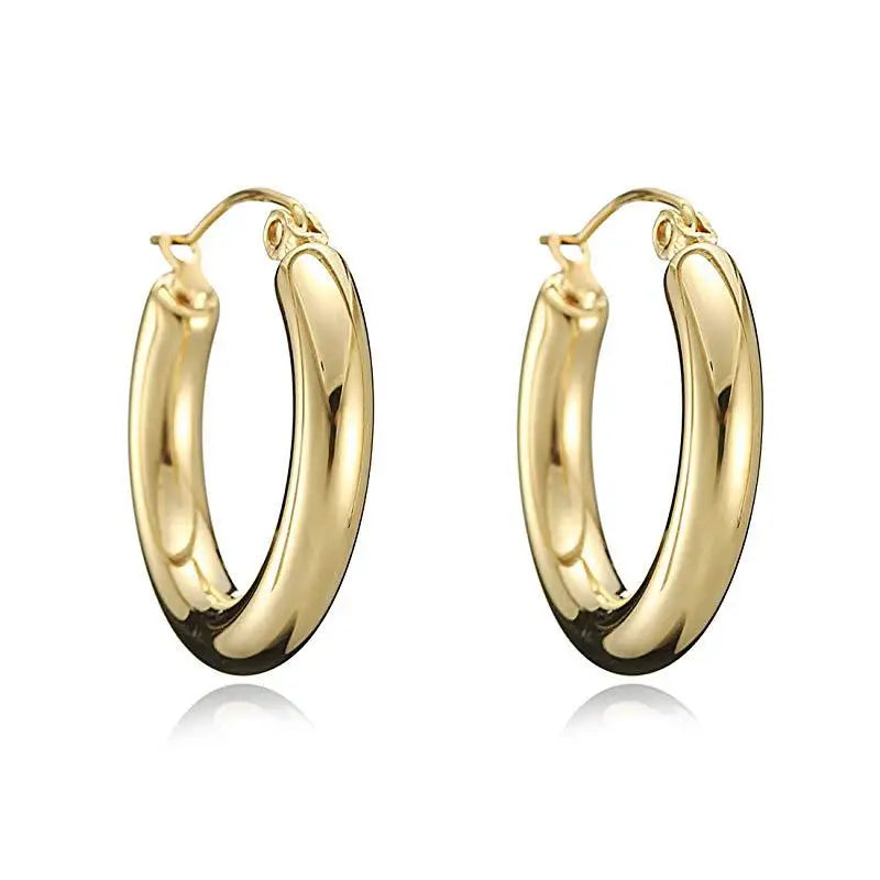 Factory Wholesale Hoop Earring Women Jewelry Gold Plated Stainless Steel Earrings MegaBDM