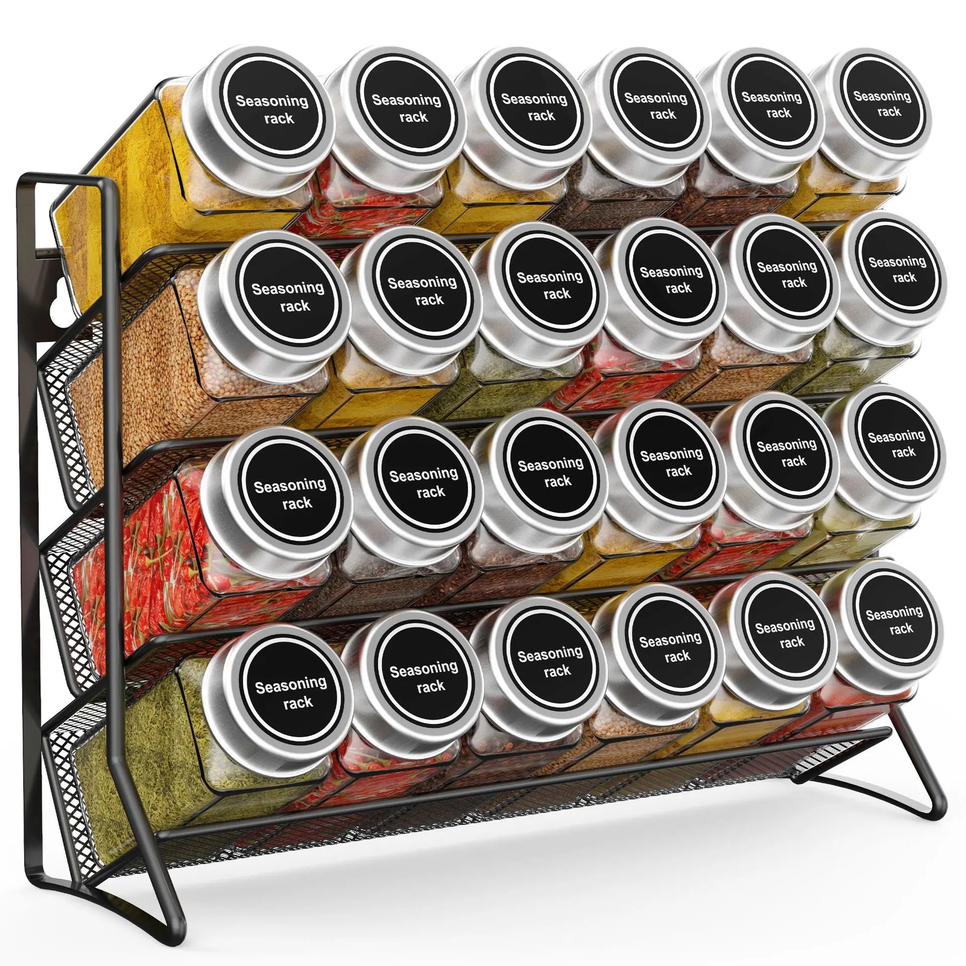 Spice Rack Organizer Wall Mounted Pantry on Cupboard  Door Countertop
