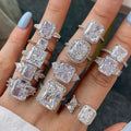 Luxury Pure 925 Sterling Sliver 1-5 Carat High Carbon Diamonds 8A Zircon Engagement Wedding Rings for Women Jewelry