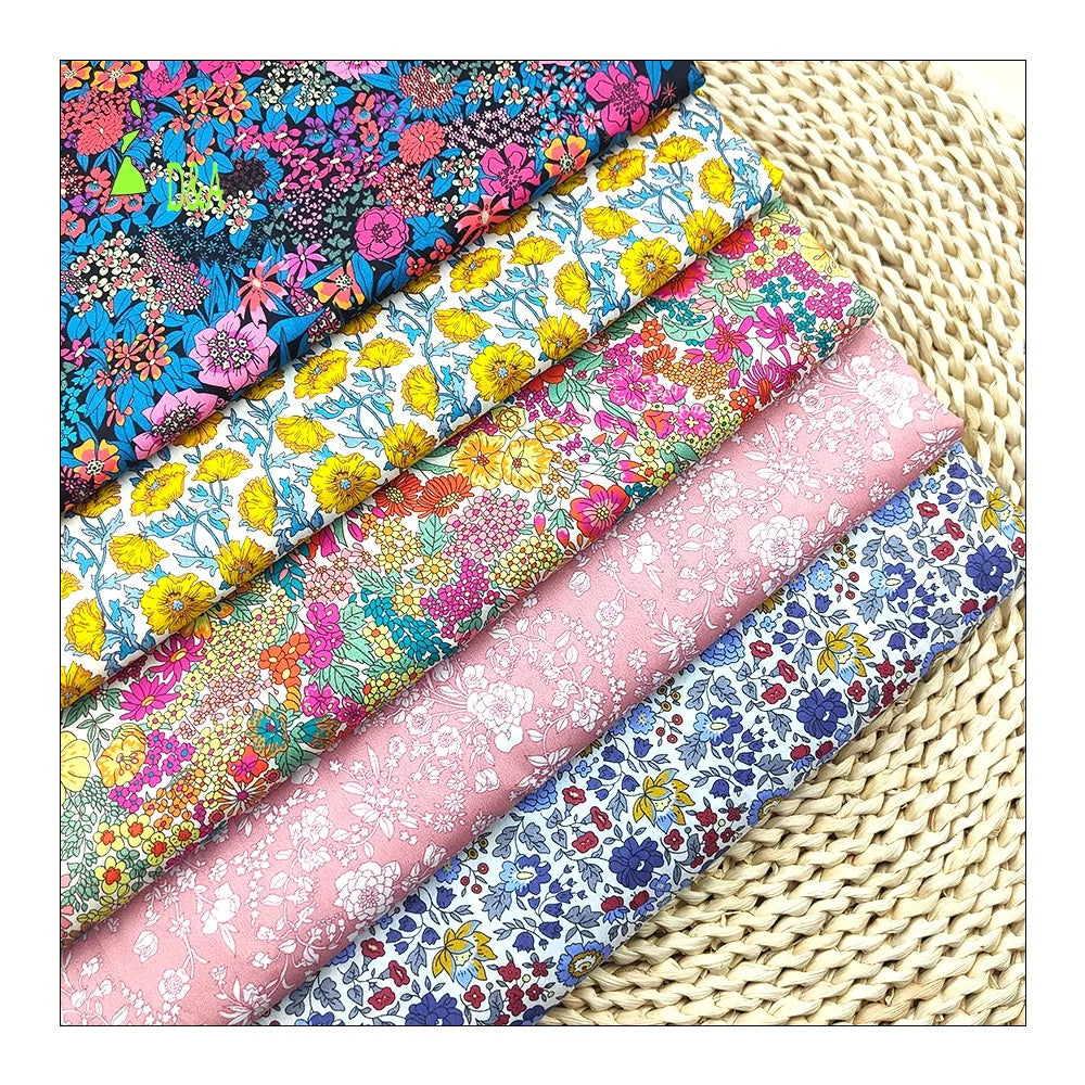 Wholesale Customize Print Cotton  Floral Woven Poplin Cotton Fabric for Dress