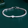 Luxury Shiny Cubic Zirconia Paved Classic Bezel Setting Square Heart Tennis Chain Bracelet for Women Party Jewelry Gifts