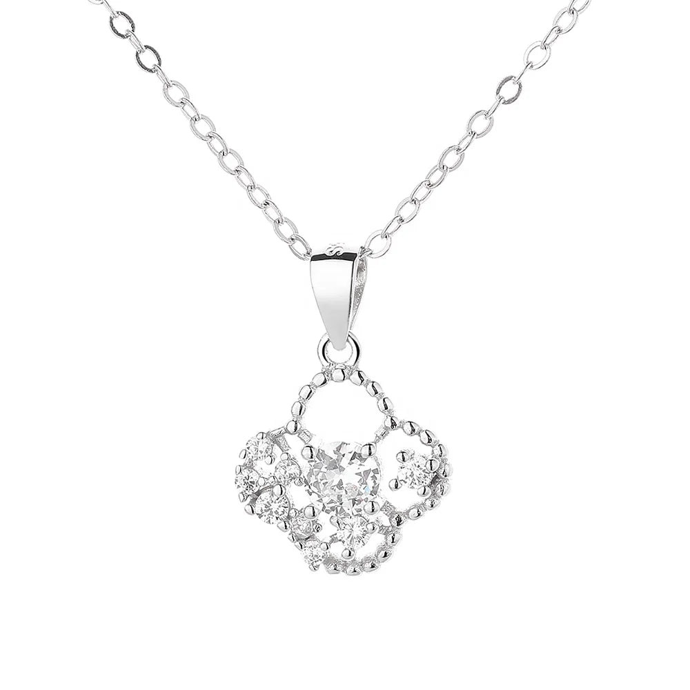 2022 New S925 Four-leaf Clover Necklace Pendant Small Fresh Women's Neck Ornament