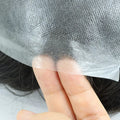 Realistic Look Thin Skin Full PU Toupee 0.06mm 0.08mm V Loop Replacement System Scalloped Front Indian Remy Virgin Hair for Men