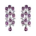 Glittering Rhodium Plated 925 Silver Jewelry Natural Pyrope Drop Earrings for Women Fine Jewelry Earrings