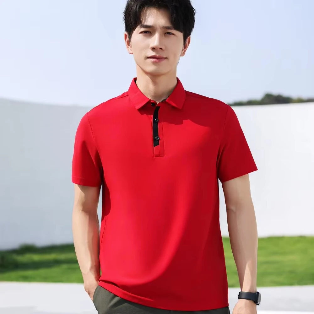 Customized Logo Solid Men's Short T-Shirt Woven Spandex/Polyester Breathable Button Workout Tracksuit Quick Dry Wholesale Unisex