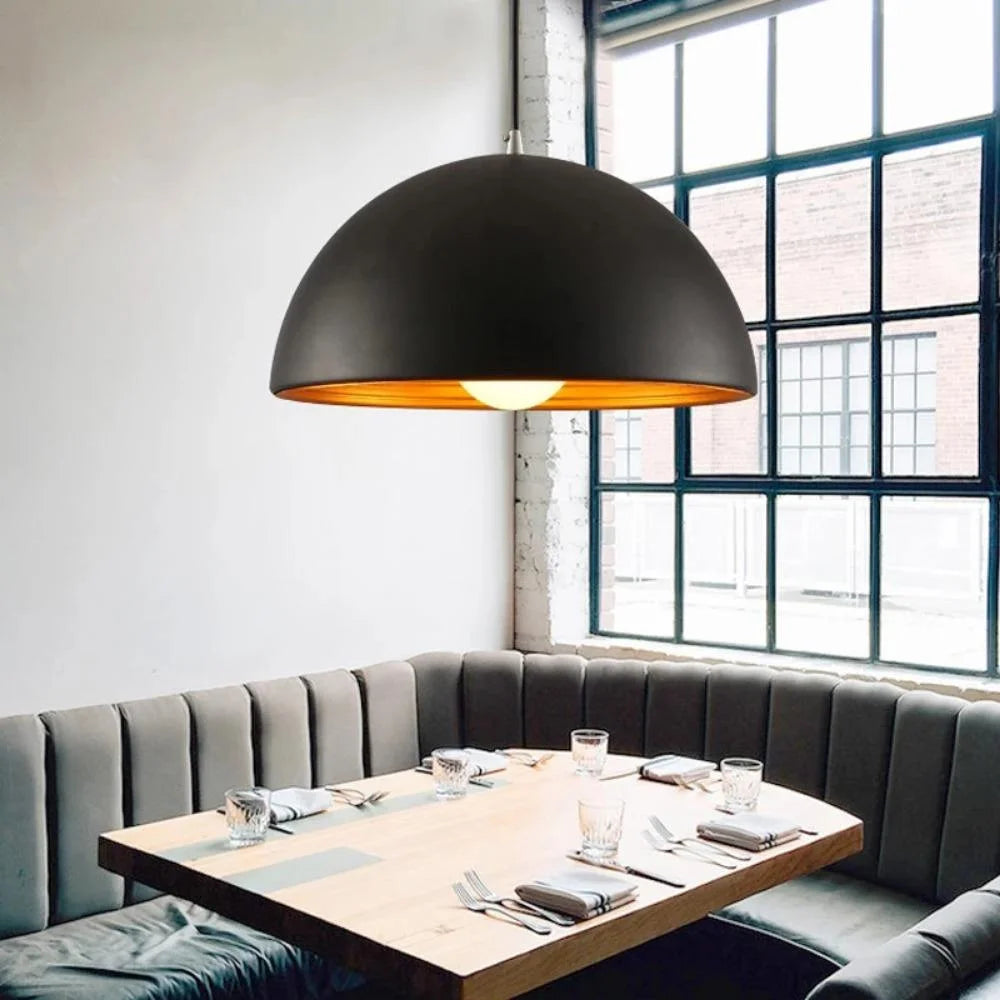 Industrial Double-Layer Semicircle Pendant Lamp Lampshade Modern Chandeliers E27 Decoration Indoor Dining Room Restaurant Bar