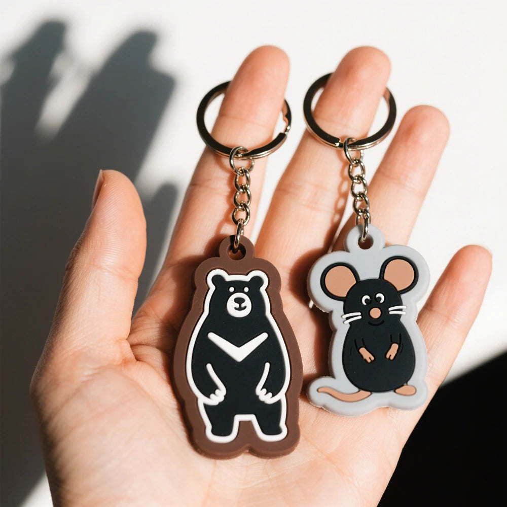 Gold Supplier Cartoon 2D 3D Rubber Puffy Charm Durable Eco-Friendly Custom Anime Keychain Promotional Gift Car Key Ring
