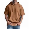Custom logo Fleece and French Terry 80% Cotton 20% Polyester Men and Women Oversized Raglan Short Sleeve Hoodie