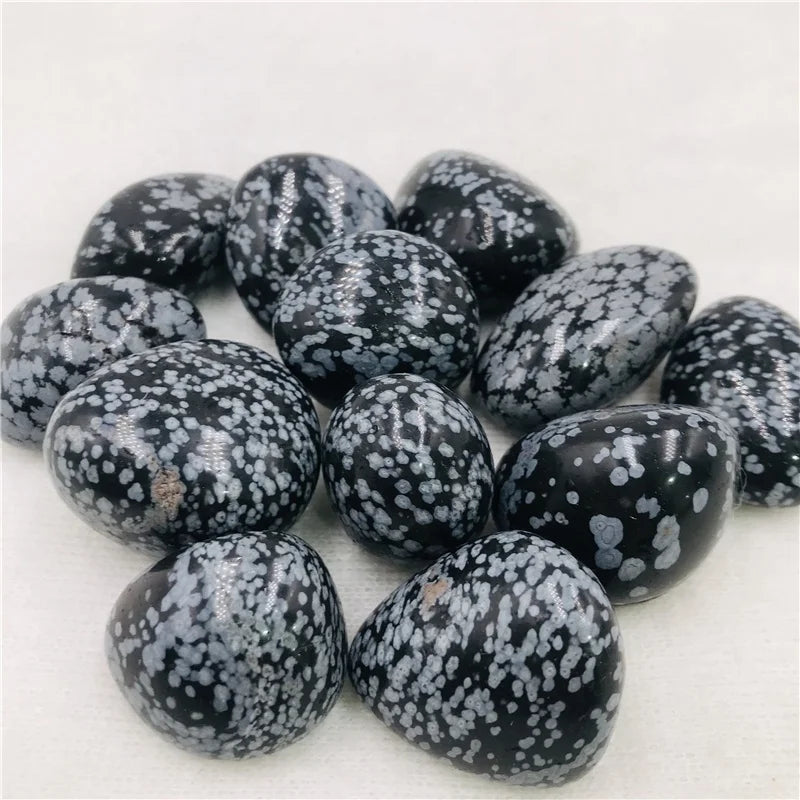 Wholesale Bulk Natural Healing Crystals Snowflake Obsidian Tumbled Stones for Decoration